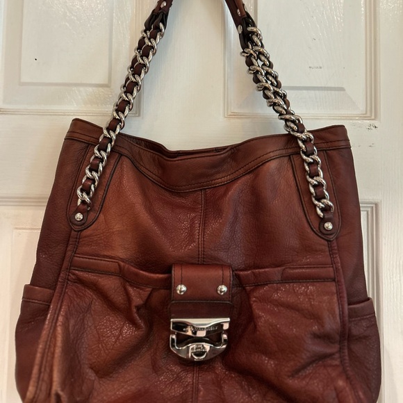 B.Makowsky rich brown leather shoulder bag. This leather is so soft and dreamy. - Picture 3 of 6